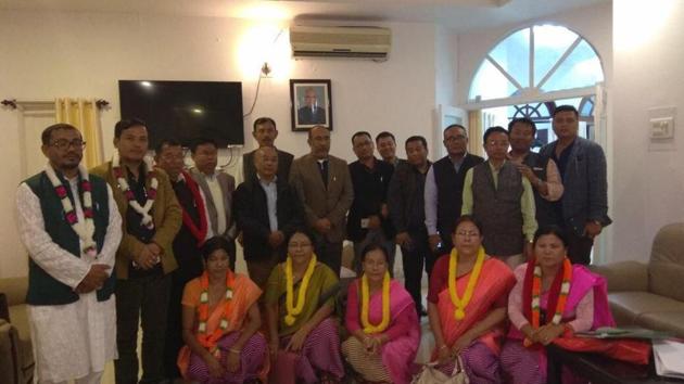 BJP won all 6 Zila Parishad Adhaksha post in Manipur. (Twitter/ N Biren Singh) BJP won all 6 Zila Parishad Adhaksha post in Manipur. (Twitter/ N Biren Singh)