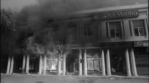 In response to the assassination by her Sikh bodyguards, Delhi witnessed four days of anti-Sikh rioting immediately from November 01, 1984. According to official releases at least 2000 people were killed and thousands fled the city in the aftermath of the riot. (HT Photo)