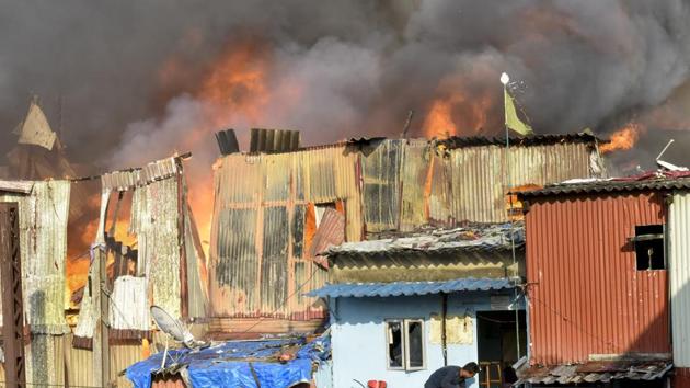 Officers said a few slum dwellers said they heard that their neighbours had set the fire.