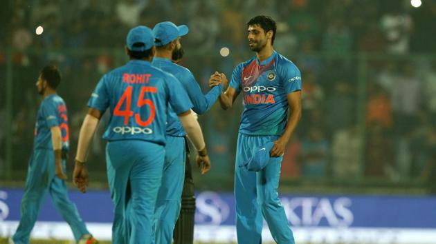 Ashish Nehra bowled the final over of his career as India won the match by 53 runs. (BCCI) Ashish Nehra bowled the final over of his career as India won the match by 53 runs. (BCCI)