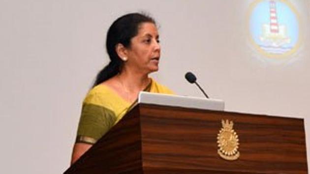 Defence minister Nirmala Sitharaman speaking at the Goa Maritime Conclave - 2017 at Dabolim on Wednesday. (Press Information Bureau/ Twitter) Defence minister Nirmala Sitharaman speaking at the Goa Maritime Conclave - 2017 at Dabolim on Wednesday. (Press Information Bureau/ Twitter)