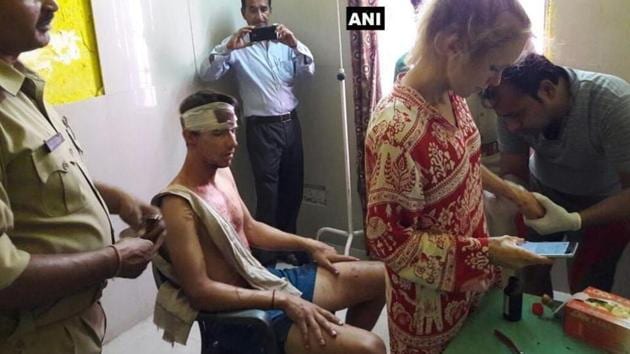 The Swiss couple that was attacked with stones and sticks by a group of men in Fatehpur Sikri on October 22 (ANI Files) The Swiss couple that was attacked with stones and sticks by a group of men in Fatehpur Sikri on October 22 (ANI Files)