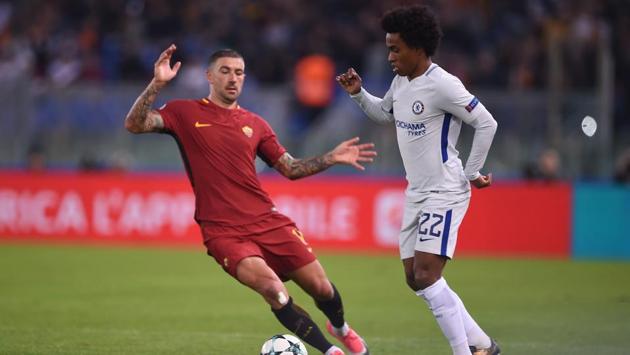 Chelsea were thrashed 0-3 by Roma at the Olympic Stadium in Rome. (AFP)