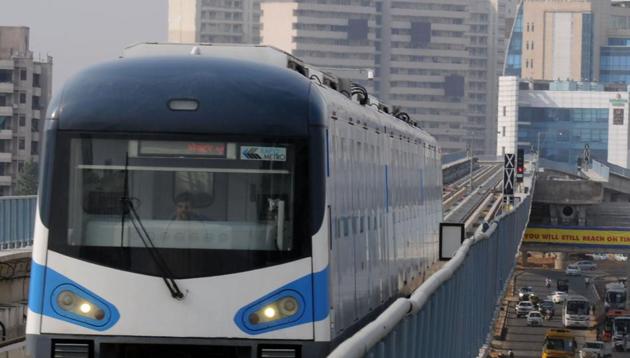 Rapid Metro currently operates in areas located between Shankar Chowk and Golf Course Extension Road, passing through Cyber City and Golf Course Road. (HT File) Rapid Metro currently operates in areas located between Shankar Chowk and Golf Course Extension Road, passing through Cyber City and Golf Course Road. (HT File)