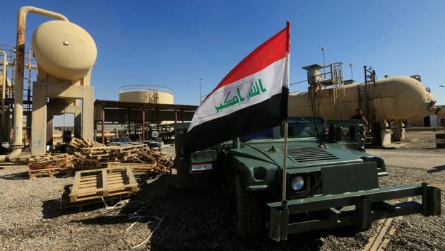 An Iraqi flag is seen on a military vehicle at an oil field in Kirkuk. Control of the border areas is of crucial for the landlocked Kurdish region. An oil pipeline runs from northern Iraq into Turkey, carrying crude exports which were the principal source of funds for the Kurds. Since mid-October, Iraqi forces have reclaimed the oil-rich province of Kirkuk dealing a severe blow to Barzani’s ambitions of Kurdish statehood. (Alaa Al-Marjani / REUTERS) An Iraqi flag is seen on a military vehicle at an oil field in Kirkuk. Control of the border areas is of crucial for the landlocked Kurdish region. An oil pipeline runs from northern Iraq into Turkey, carrying crude exports which were the principal source of funds for the Kurds. Since mid-October, Iraqi forces have reclaimed the oil-rich province of Kirkuk dealing a severe blow to Barzani’s ambitions of Kurdish statehood. (Alaa Al-Marjani / REUTERS)