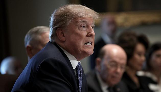 US President Donald Trump speaks while meeting with members of his cabinet November 1, 2017 in Washington, DC. (AFP) US President Donald Trump speaks while meeting with members of his cabinet November 1, 2017 in Washington, DC. (AFP)