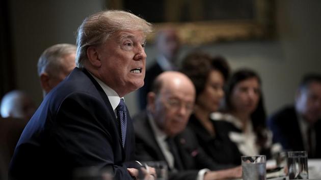 US President Donald Trump speaks while meeting with members of his cabinet November 1.(AFP Photo) US President Donald Trump speaks while meeting with members of his cabinet November 1.(AFP Photo)