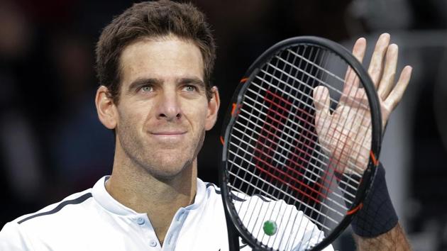 Juan Martin Del Potro celebrates after winning his Paris Masters encounter against Robin Hasse. (AP) Juan Martin Del Potro celebrates after winning his Paris Masters encounter against Robin Hasse. (AP)