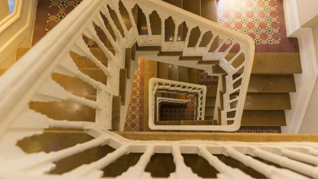 Lambah said the award is a testament of the faith that the Maharaja of Gondal, who owns the building, had in the restoration process. (Aalok Soni / HT Photo) 