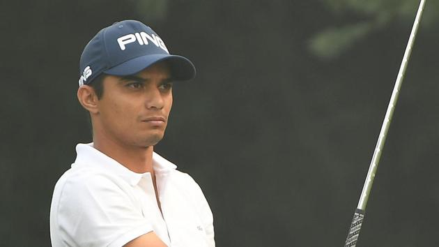 Ajeetesh Sandhu took the lead on the opening day of the Panasonic Open golf tournament ahead of Shiv Kapur.(Arep Kulal / Asian Tour)
