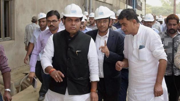 Union power minster RK Singh with UP power minister Srikant Sharma visiting the Unchahar NTPC plant where a boiler pipe explosion claimed several lives, in Rae Bareli district on Thursday. (PTI) Union power minster RK Singh with UP power minister Srikant Sharma visiting the Unchahar NTPC plant where a boiler pipe explosion claimed several lives, in Rae Bareli district on Thursday. (PTI)