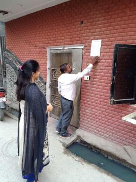 On Thursday evening, the health department officials inspected houses in Ghijore village of Noida and fined residents for not destroying the breeding sites of mosquitoes.(HT PHOTO)