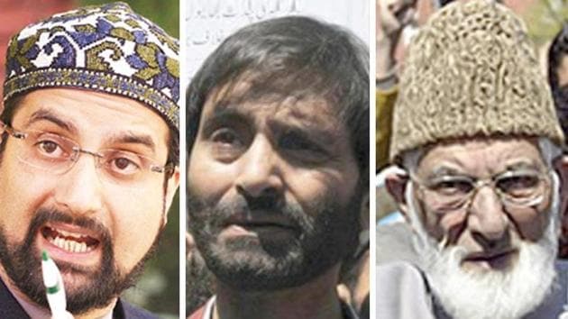A combination photo of Kashmiri separatist leaders Mirwaiz Umar Farooq, Yasin Malik, Syed Ali Shah Geelani. (Agencies) A combination photo of Kashmiri separatist leaders Mirwaiz Umar Farooq, Yasin Malik, Syed Ali Shah Geelani. (Agencies)