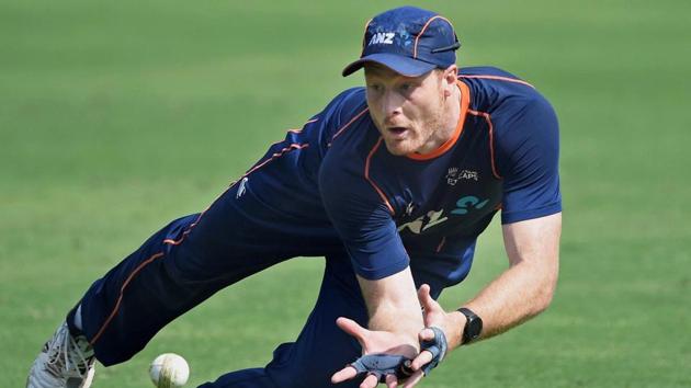 Martin Guptill pictured during training in Rajkot on Friday. (PTI) Martin Guptill pictured during training in Rajkot on Friday. (PTI)