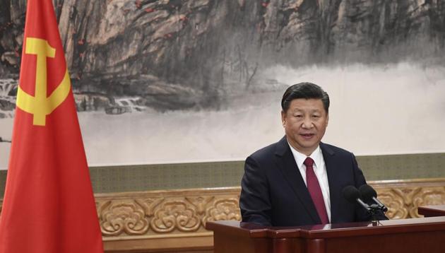 Chinese President Xi Jinping addresses the press at the Great Hall of the People in Beijing on October 25, 2017. (AFP) Chinese President Xi Jinping addresses the press at the Great Hall of the People in Beijing on October 25, 2017. (AFP)