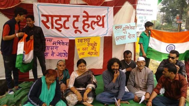 Calling the “steep hike” a huge blow to the people of Uttarakhand, a number of social organisations and activists have come together under the banner of #RightToHealth movement. (VINAY SANTOSH KUMAR/HT PHOTO) Calling the “steep hike” a huge blow to the people of Uttarakhand, a number of social organisations and activists have come together under the banner of #RightToHealth movement. (VINAY SANTOSH KUMAR/HT PHOTO)