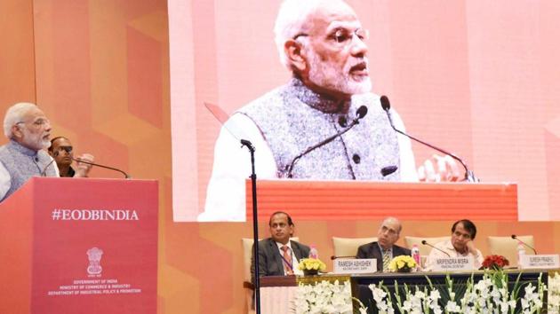 PM Narendra Modi addresses a session on India’s Business Reforms, at the Pravasi Bhartiya Kendra in New Delhi. (PTI Photo) PM Narendra Modi addresses a session on India’s Business Reforms, at the Pravasi Bhartiya Kendra in New Delhi. (PTI Photo)