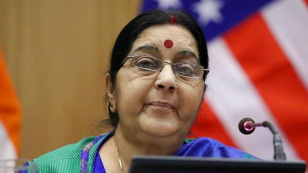 External affairs minister Sushma Swaraj during a media interaction in New Delhi on October 25. (AP File Photo) External affairs minister Sushma Swaraj during a media interaction in New Delhi on October 25. (AP File Photo)