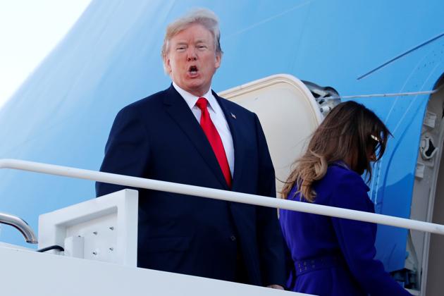 US President Donald Trump and first lady Melania Trump board Air Force One on November 3, 2017. (Reuters) US President Donald Trump and first lady Melania Trump board Air Force One on November 3, 2017. (Reuters)