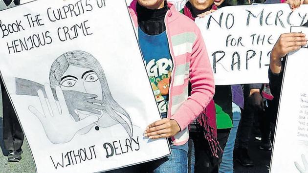 Protestors demand stringent punishment for rapist. (HT Photo/Representative image) Protestors demand stringent punishment for rapist. (HT Photo/Representative image)