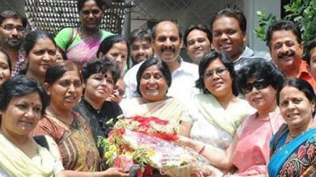 Asha Sharma (centre) has been a party worker for over 25 years. She was also the ‘Rashtriya Mantri’ of the party’s women wing. Asha Sharma (centre) has been a party worker for over 25 years. She was also the ‘Rashtriya Mantri’ of the party’s women wing.