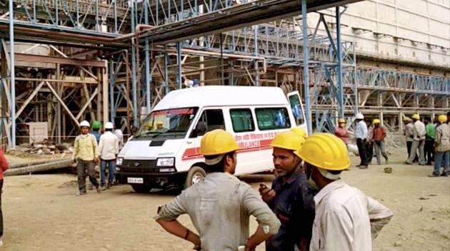 Workers at NTPC's Unchahar Power Plant where a blast took place, in Raebareli district. (PTI Photo) Workers at NTPC's Unchahar Power Plant where a blast took place, in Raebareli district. (PTI Photo)