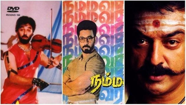 Kamal Haasan’s looks in Punnagai Mannan, Nammavar and Virumandi.