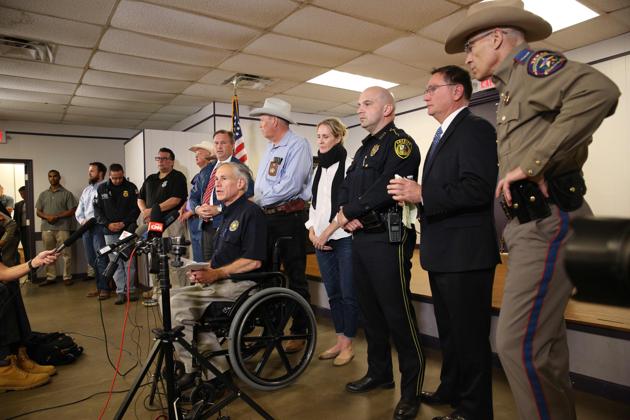 Texas Governor Greg Abbott speaks at a press conference on November 5, 2017, in Sutherland Springs, Texas about the First Baptist Church mass shooting.(AFP Photo)