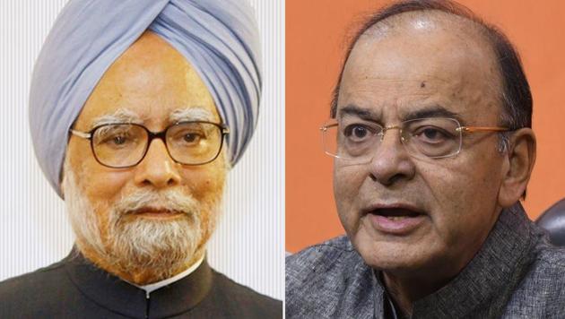 While Manmohan Singh said “demonetisation was an organised loot and legalised plunder”, finance minister Arun Jaitley said the loot was what happened in 2G scam, Commonwealth Games and the allocation of coal blocks.(Photo: Agencies)