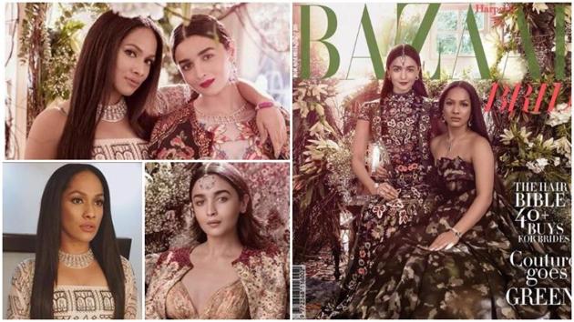 How stunning are friends, actor Alia Bhatt and designer Masaba Gupta, on the latest cover of fashion magazine, Harper’s Bazaar Bride?(Instagram/ Alia Bhatt and Masaba Gupta)