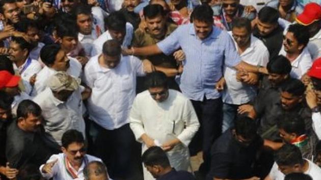 Raj Thackeray had led a protest march on October 5 to Western Railway headquarters in Churchgate after the Elphinstone Road stampede. (HT) Raj Thackeray had led a protest march on October 5 to Western Railway headquarters in Churchgate after the Elphinstone Road stampede. (HT)