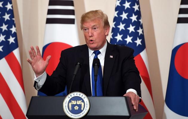 US President Donald Trump at a press conference in Seoul, South Korea on November 7, 2017. (Reuters) US President Donald Trump at a press conference in Seoul, South Korea on November 7, 2017. (Reuters)