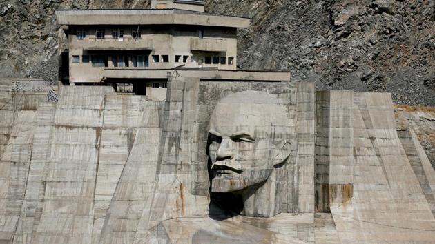 A bas-relief depicts Soviet state founder Vladimir Lenin on a dam in Talas region, Kyrgyzstan. A century after the Russian Revolution, the influence of its leader Vladimir Lenin has waned but his image remains on monuments built across the former Soviet Union as part of a cult of personality. (Shamil Zhumatov / REUTERS)