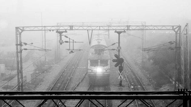 At the train station, Amritsar in the morning. Amritsar does normally see dense fog in December. However, smog resulting from a host of factors, including crop burning in the surrounding states has arrived early this year. (Sameer Sehgal / HT Photo) At the train station, Amritsar in the morning. Amritsar does normally see dense fog in December. However, smog resulting from a host of factors, including crop burning in the surrounding states has arrived early this year. (Sameer Sehgal / HT Photo)