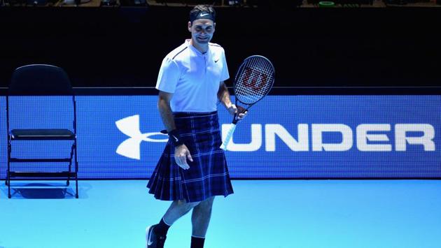 Not one to be outdone, Roger Federer played one game whilst wearing a kilt! (Getty Images) Not one to be outdone, Roger Federer played one game whilst wearing a kilt! (Getty Images)