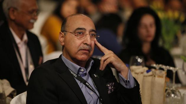Former Pakistan high commissioner to India Abdul Basit listens to an address by national security adviser Ajit Doval (not pictured) at the Hindustan Times Leadership Summit in New Delhi. (Raj K Raj/HT File Photo)