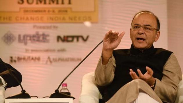 Finance Minister Arun Jaitley speaks at the Hindustan Times Leadership Summit in Delhi on December 2, 2016. (Virendra Singh Gosain/ HT file photo) Finance Minister Arun Jaitley speaks at the Hindustan Times Leadership Summit in Delhi on December 2, 2016. (Virendra Singh Gosain/ HT file photo)