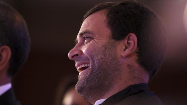 Congress vice-president Rahul Gandhi laughs during the Hindustan Times Leadership Summit 2016. (Virendra Singh Gosain/HT FIle Photo)