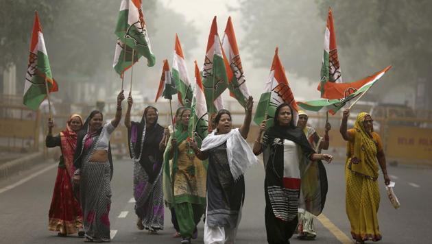 Congress supporters shout slogans as they arrive to join a protest on the first anniversary of the demonetisation announcement, in New Delhi. (AP) Congress supporters shout slogans as they arrive to join a protest on the first anniversary of the demonetisation announcement, in New Delhi. (AP)