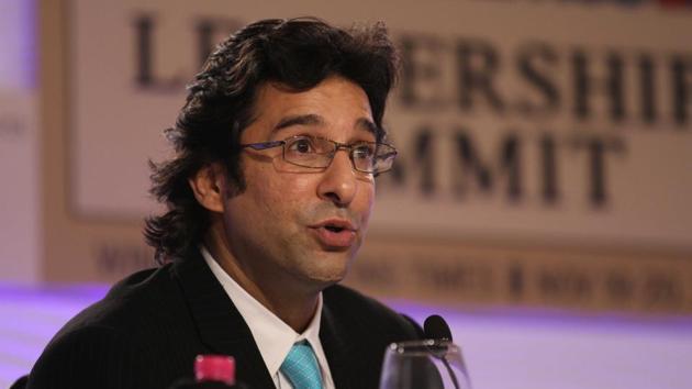 Former Pakistan cricket team captain Wasim Akram speaks during the Hindustan Times Leadership Summit at Taj Palace, in New Delhi. (Virendra Singh Gosain/HT File Photo)