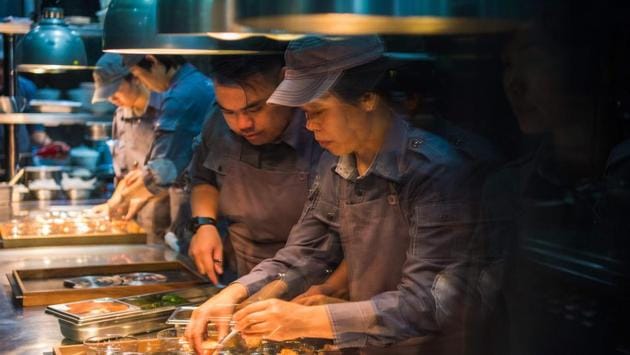 Ultraviolet was more than two decades in the making, Pairet explains. Its continued success, five years after it first opened, is testament to Shanghai’s burgeoning food scene -- Michelin launched a dedicated guide for the city in 2016 -- the only one in mainland China. (Chandan Khanna / AFP) 