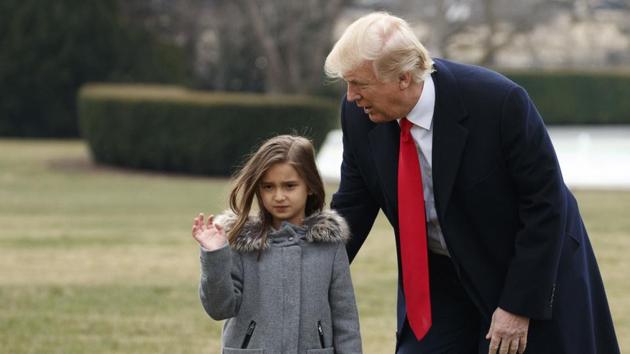 President Donald Trump walks with his granddaughter Arabella Kushner on the South Lawn of the White House in Washington. (AP File) President Donald Trump walks with his granddaughter Arabella Kushner on the South Lawn of the White House in Washington. (AP File)