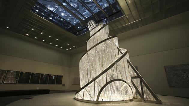 Some five percent of the museum, which will open to the public on Saturday, is dedicated to contemporary and modern art, including a monumental piece by China’s Ai Weiwei. The exhibition currently ends with his 23-foot-high “Fountain of Light”, a reinterpretation of Tatlin’s Tower. (Kamran Jebreili / AP)