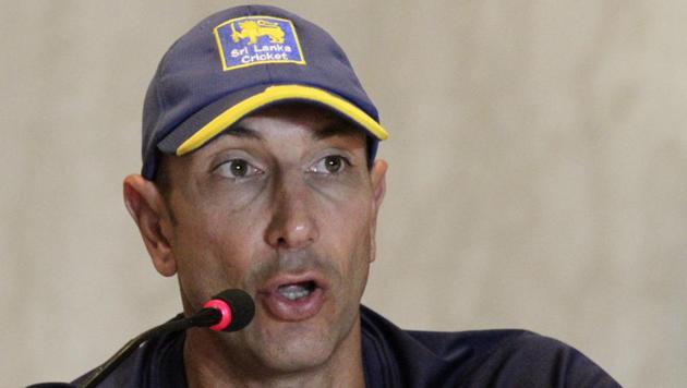 Sri Lanka head coach Nic Pothas attends an arrival press conference prior to their cricket series against India. Sri Lanka will play a warm-up game, three Tests, three ODIs and as many T20s against Virat Kohli’s men, starting November 11.(AP)
