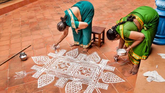 The fine art of the kolam. (Shutterstock) The fine art of the kolam. (Shutterstock)