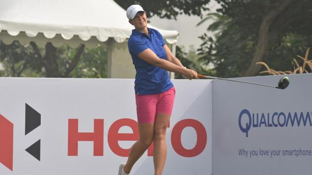 Norway golfer Marianne Skarpnord is leading at the Women’s Indian Open in Gurgaon.(HT Photo)