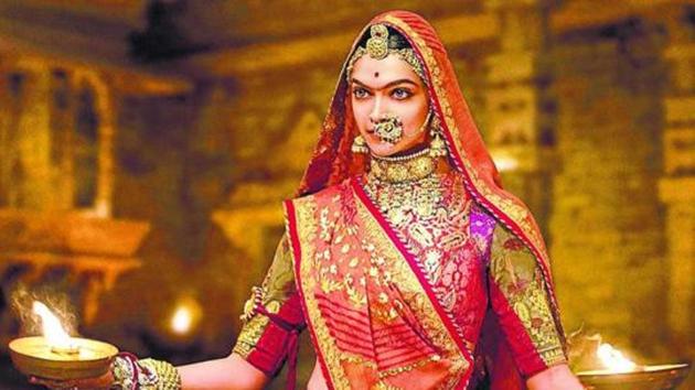 Deepika Padukone in a still from the first song from Padmavati, Ghoomar.