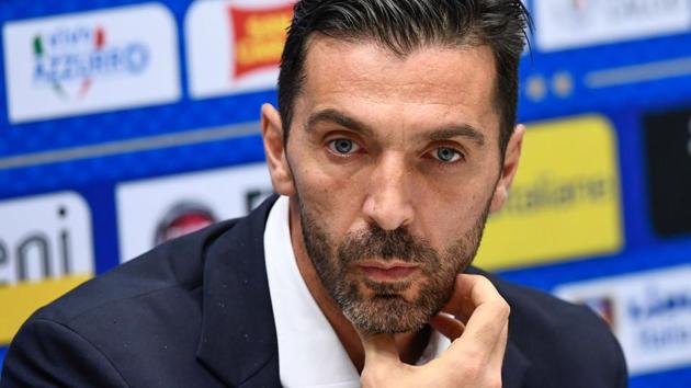 Italy captain Gianluigi Buffon addresses a press conference on the eve of their 2018 FIFA World Cup qualifier against Sweden.(AFP) Italy captain Gianluigi Buffon addresses a press conference on the eve of their 2018 FIFA World Cup qualifier against Sweden.(AFP)