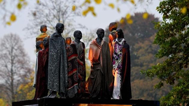 Another sculpture featuring climate refugees created by Jens Galschiot is seen at Rheinaue Park during the COP23 in Germany. The latest round of the UN-led climate talks opened on Monday in the German city of Bonn with delegates from almost 200 countries in attendance. (Patrik Stollarz / AFP) 