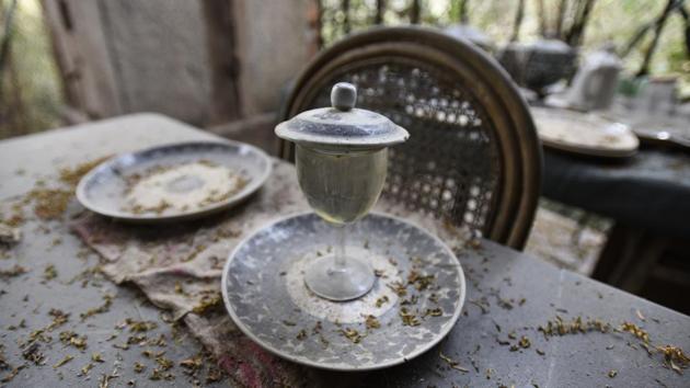 A recluse, Awadh ‘Prince’ Ali Raza, died a pauper in an abandoned 14-century building, ‘Malcha Mahal.’ The royal family’s possessions, including expensive crockery and old photographs were found along with Raza’s body on the floor near his wooden bed. (Sanchit Khanna / HT Photo)